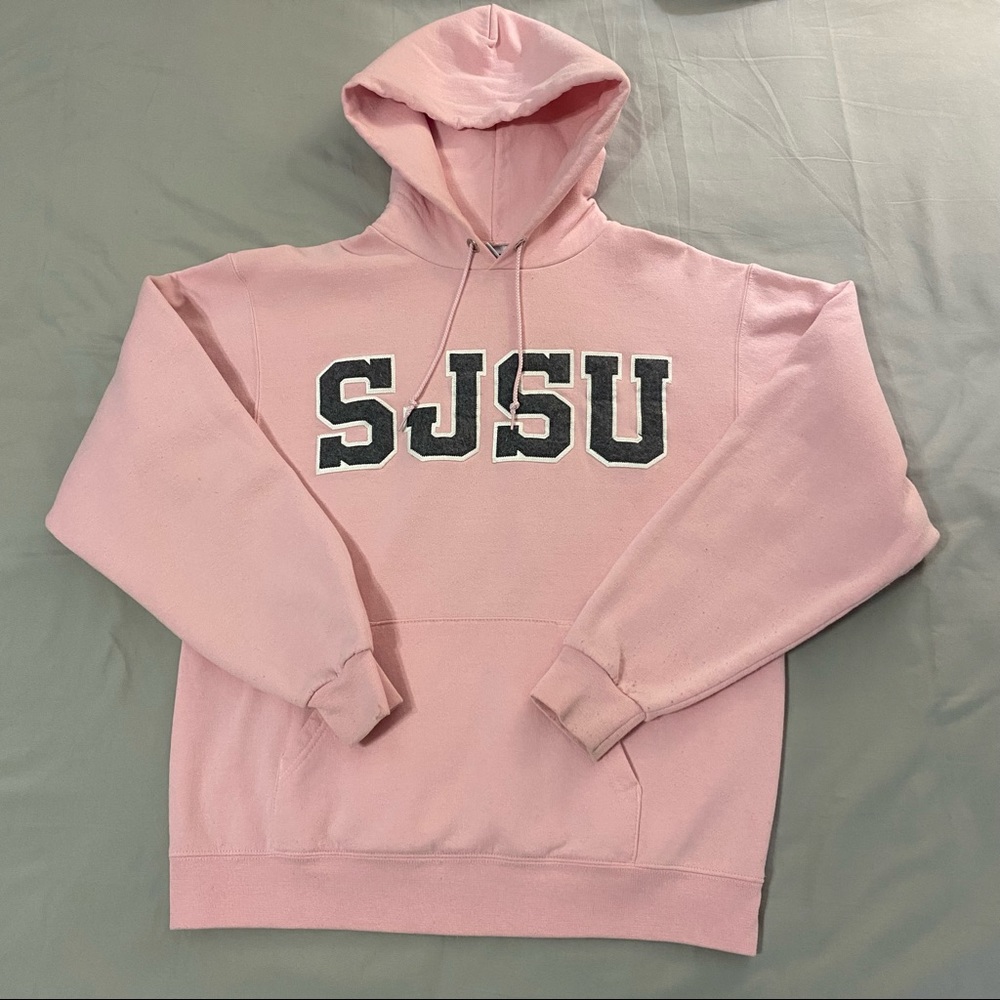 sjsu san jose state university pink champion hoodie women’s size medium